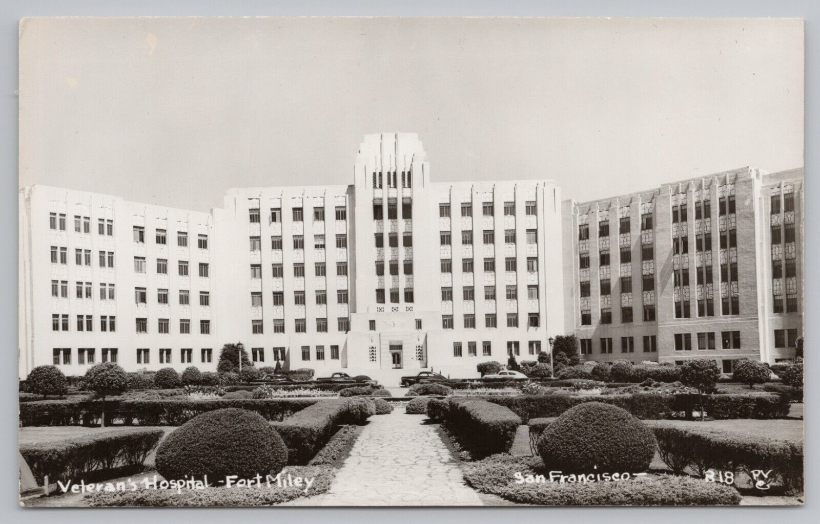 RPPC San Francisco CA Fort Miley Veteran\'s Hospital c1940 Real Photo Postcard
