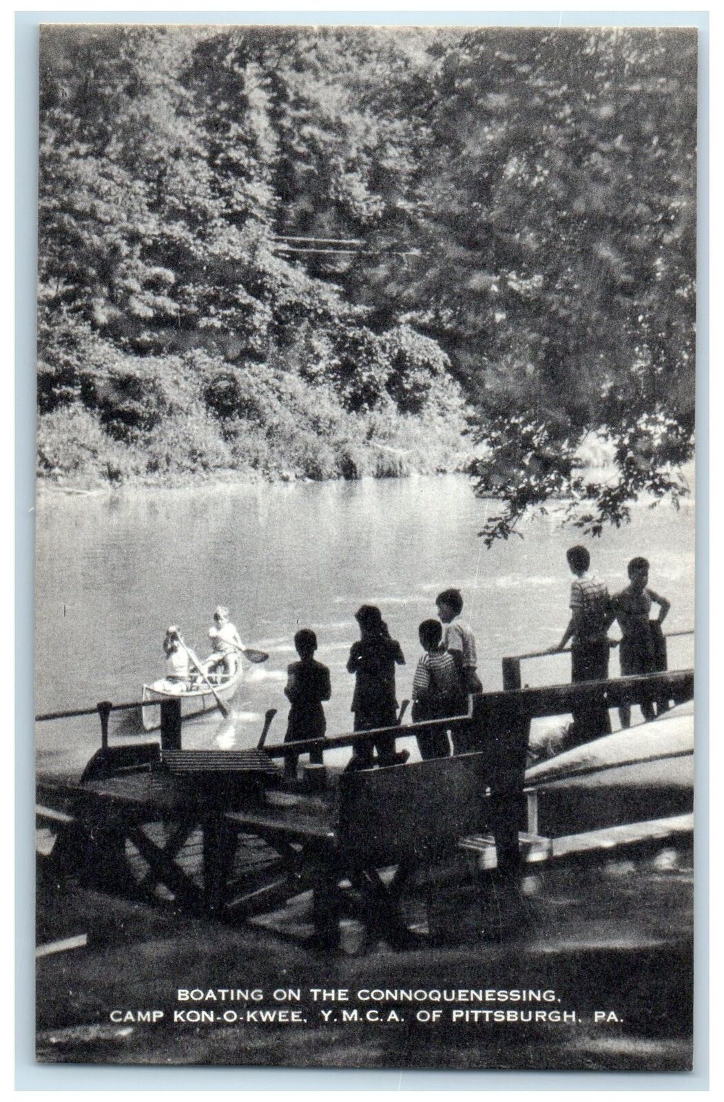 c1950's Boating On Connoquenessing Camp YMCA Pittsburgh Pennsylvania PA Postcard