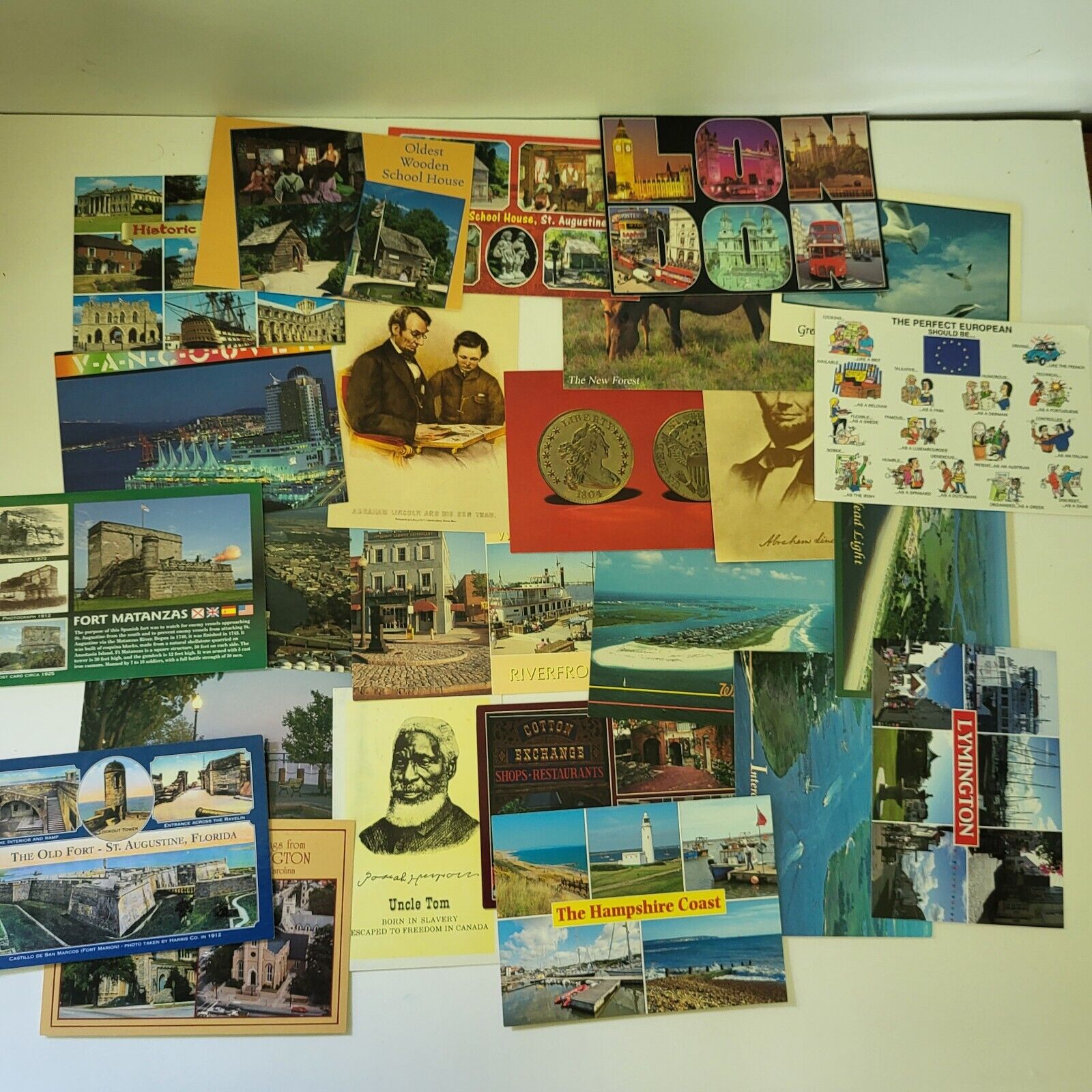 Lot Of 24 Vintage Souvenir Unused Postcards Post Cards Some Stains