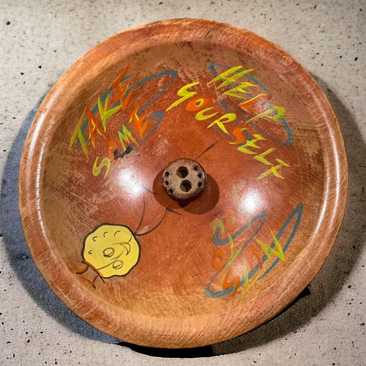 Vintage Nut bowl Wooden Rio Grande Hand Painted Snack Bowl 
