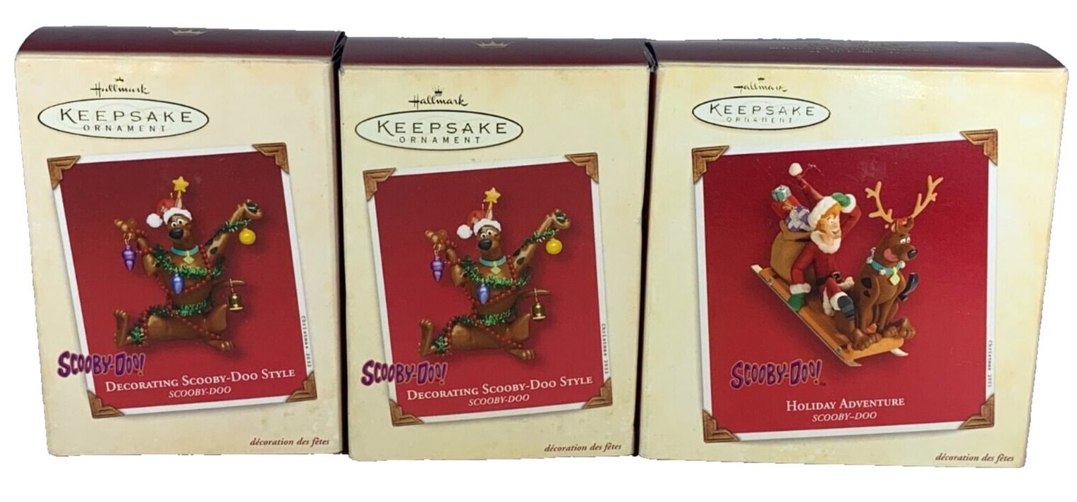 VTG Hallmark Keepsake Scooby-Doo Christmas Ornaments 2002-2003 Lot