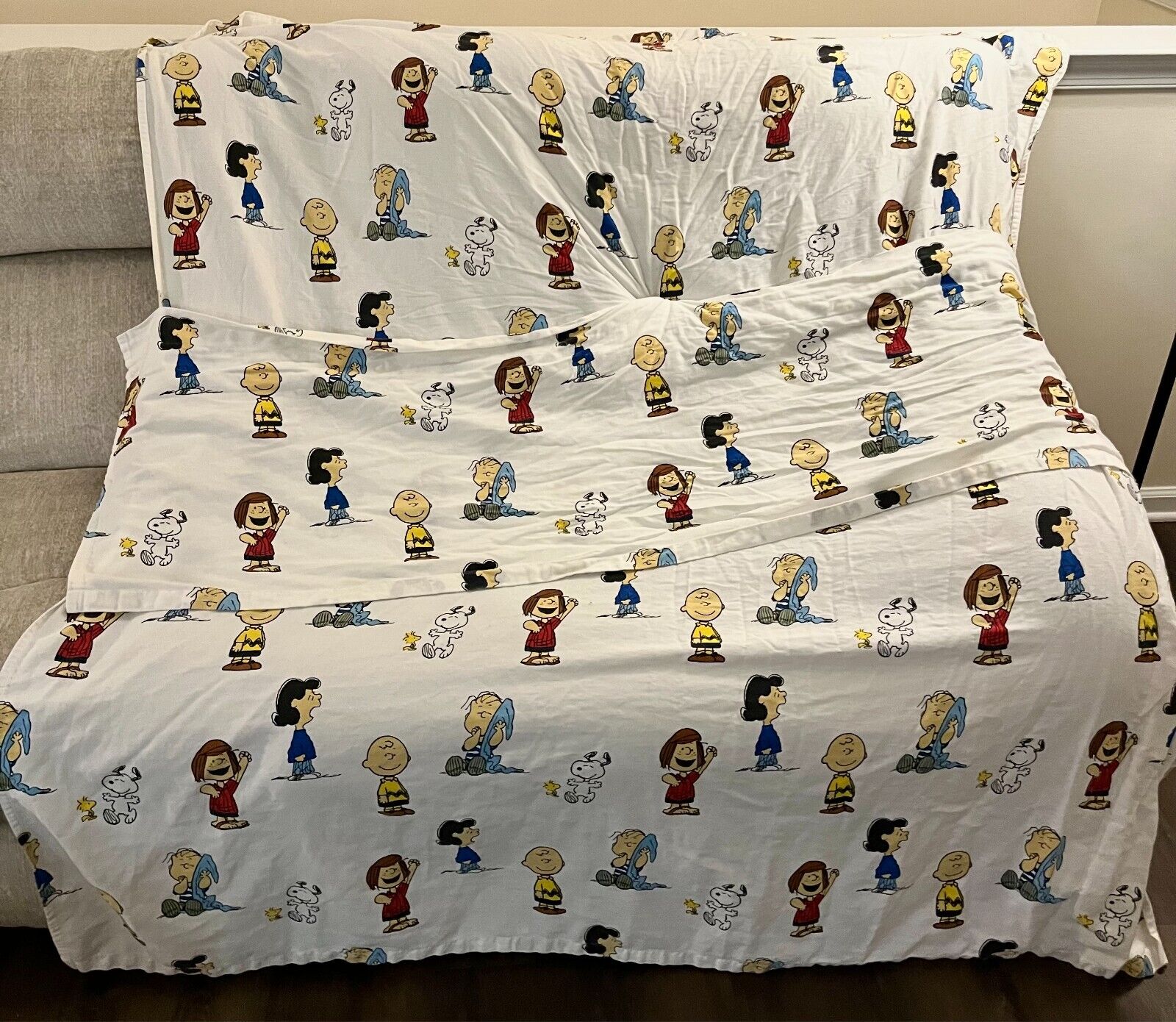 Vtg Peanuts Flannel Curtain Charlie Brown from Vermont Country Store