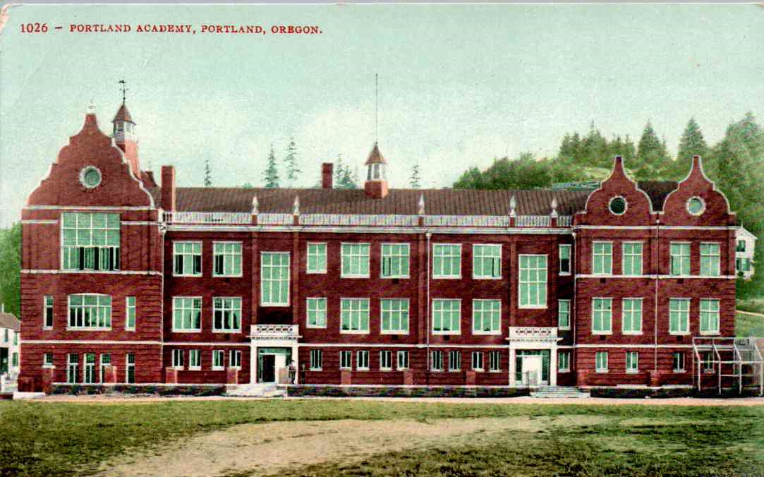 Portland, Oregon - A view of the Portland Academy - c1908