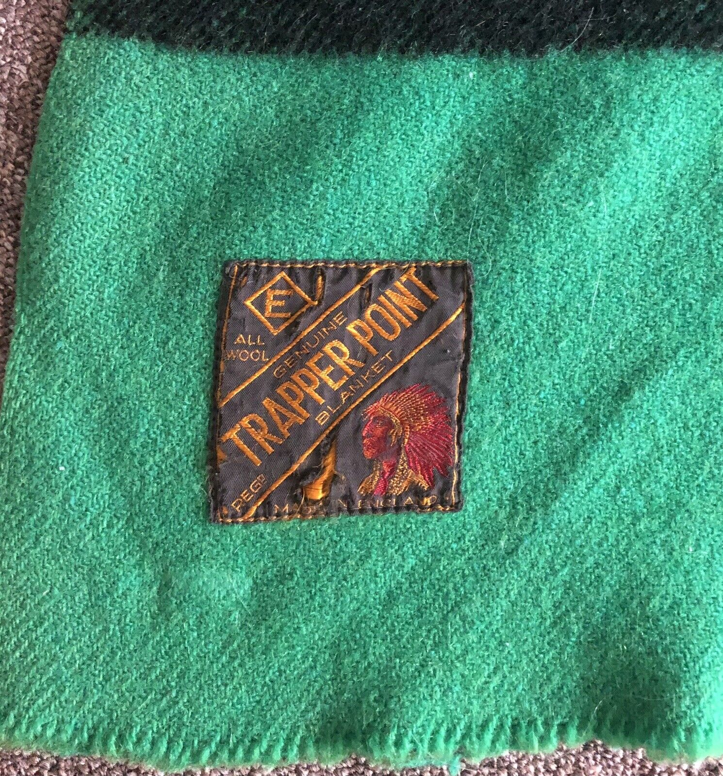 2 Genuine Trapper Point Wool Blankets Made In England