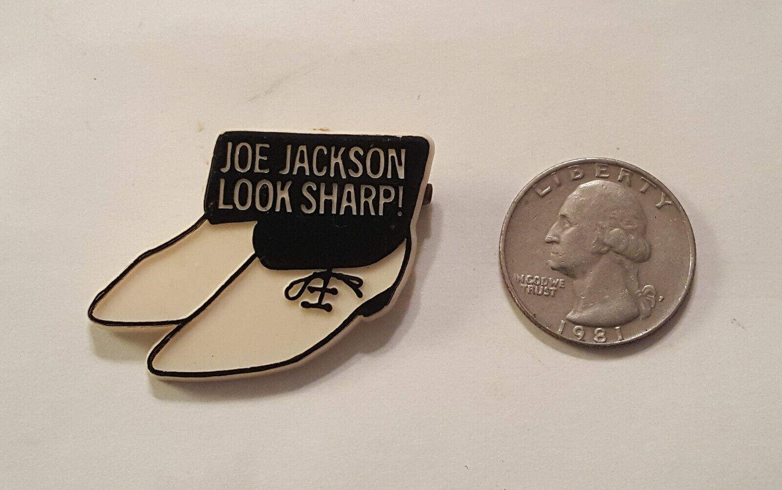 JOE JACKSON Pinback Button Look Sharp Vintage 1979 A&M Shaped Badge New Wave Uk