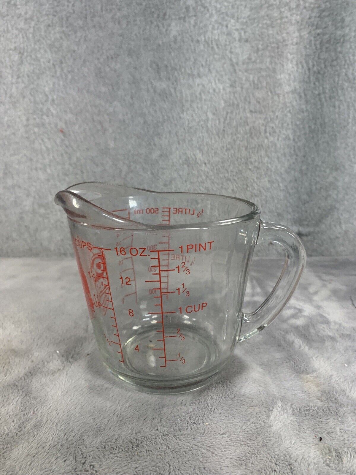 Anchor Hocking Oven Basics 2 Cup Glass Measuring Cup No. 498 Vintage Measuring