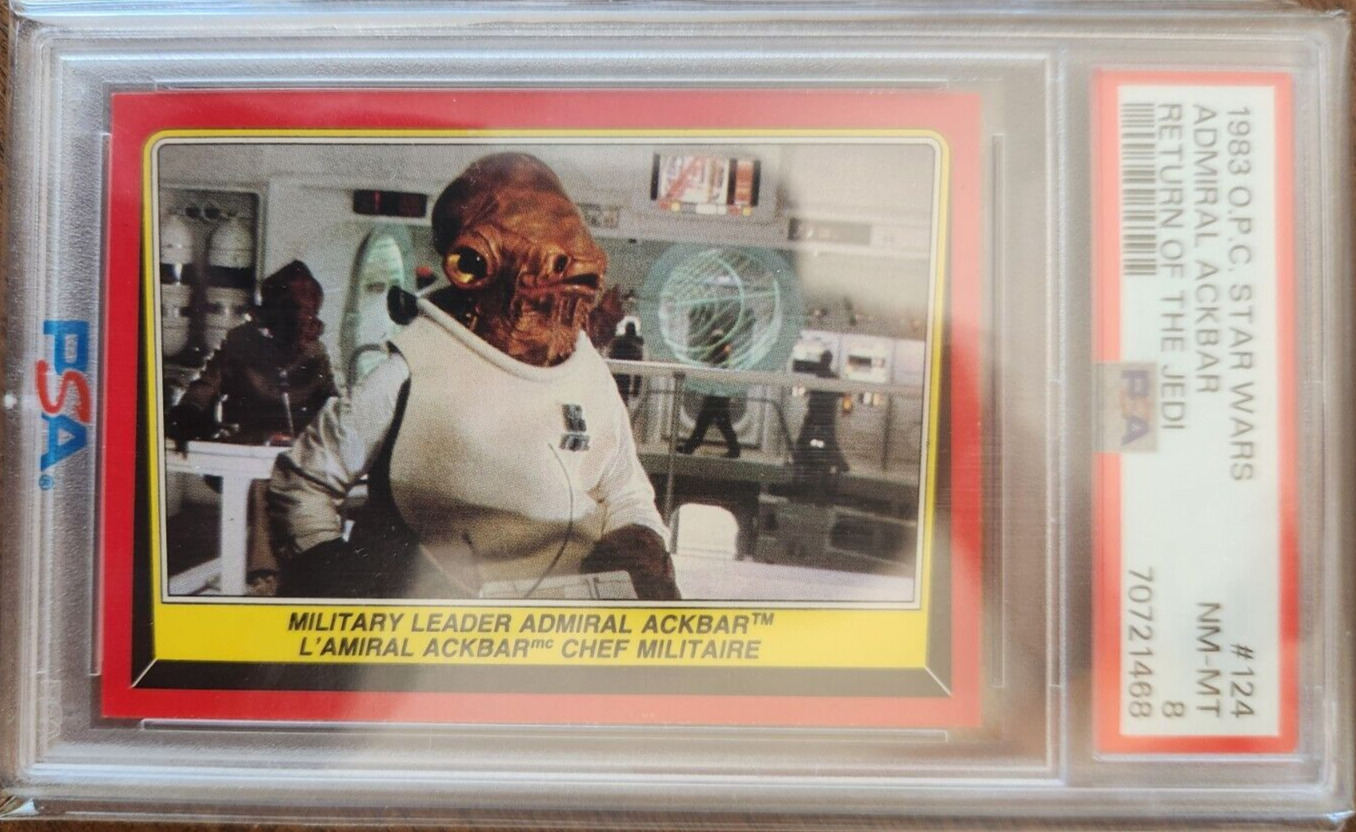 1983 OPC Star Wars #124 Admiral Ackbar PSA 8 NM-MINT SUPER RARE ROOKIE CARD