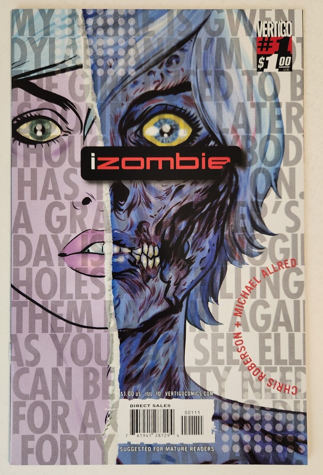 Izombie #1 (2010, DC/Vertigo) VF/NM 1st Print Mike Allred