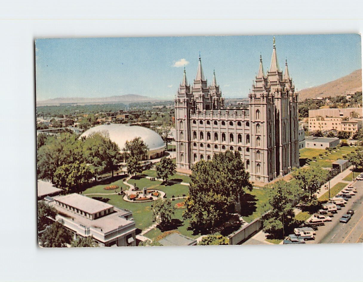 Postcard Aerial View Temple Square Salt Lake City Utah