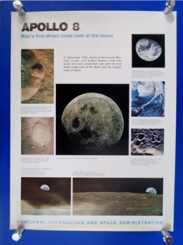 ORIGINAL 1969 - NASA APOLLO PROGRAM - A LOOK FORARD TO APOLLO 8 - 30x40\