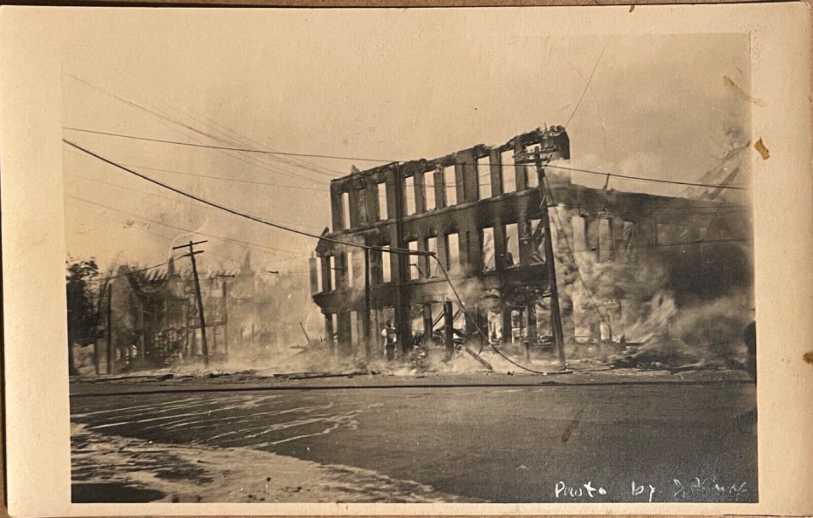 RPPC Building Ruins Fire Disaster Unidentified Real Photo Postcard c1910