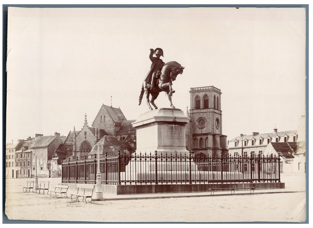 France, Cherbourg-Octeville, Statue of Napoleon Vintage Citrate Print 