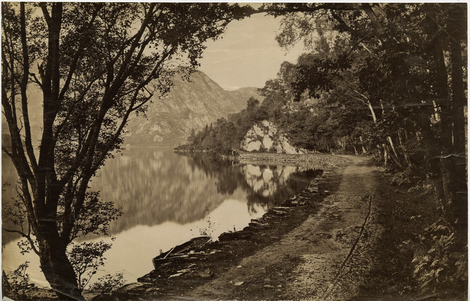 G.W. W. UK, Loch Katrine, Path by the Loch Vintage Albumen Print, UK