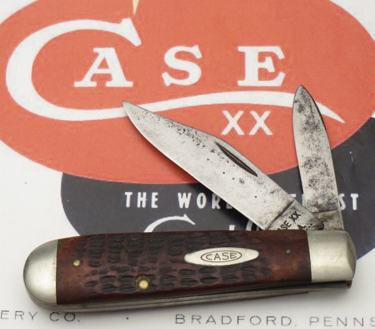 Vintage Case XX USA 9 Dot 1971 6235 ½  Jack Knife - Chestnut Bone - Used Knife