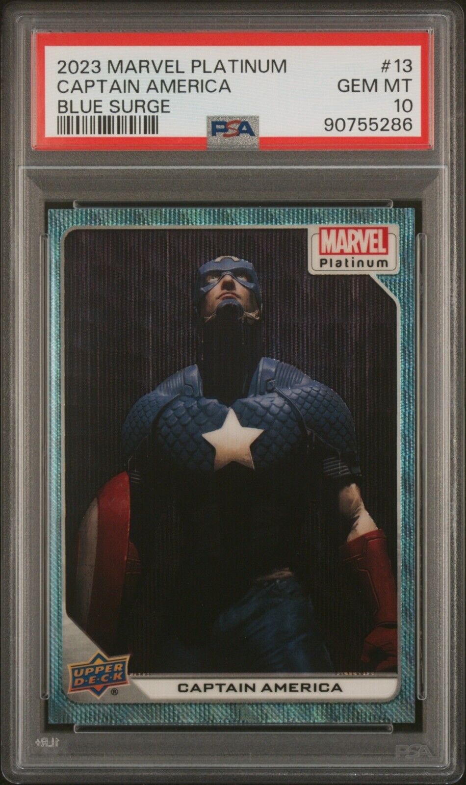 Captain America 2023 Marvel Platinum #13 BLUE SURGE🔥💎PSA10💎🔥POP 1