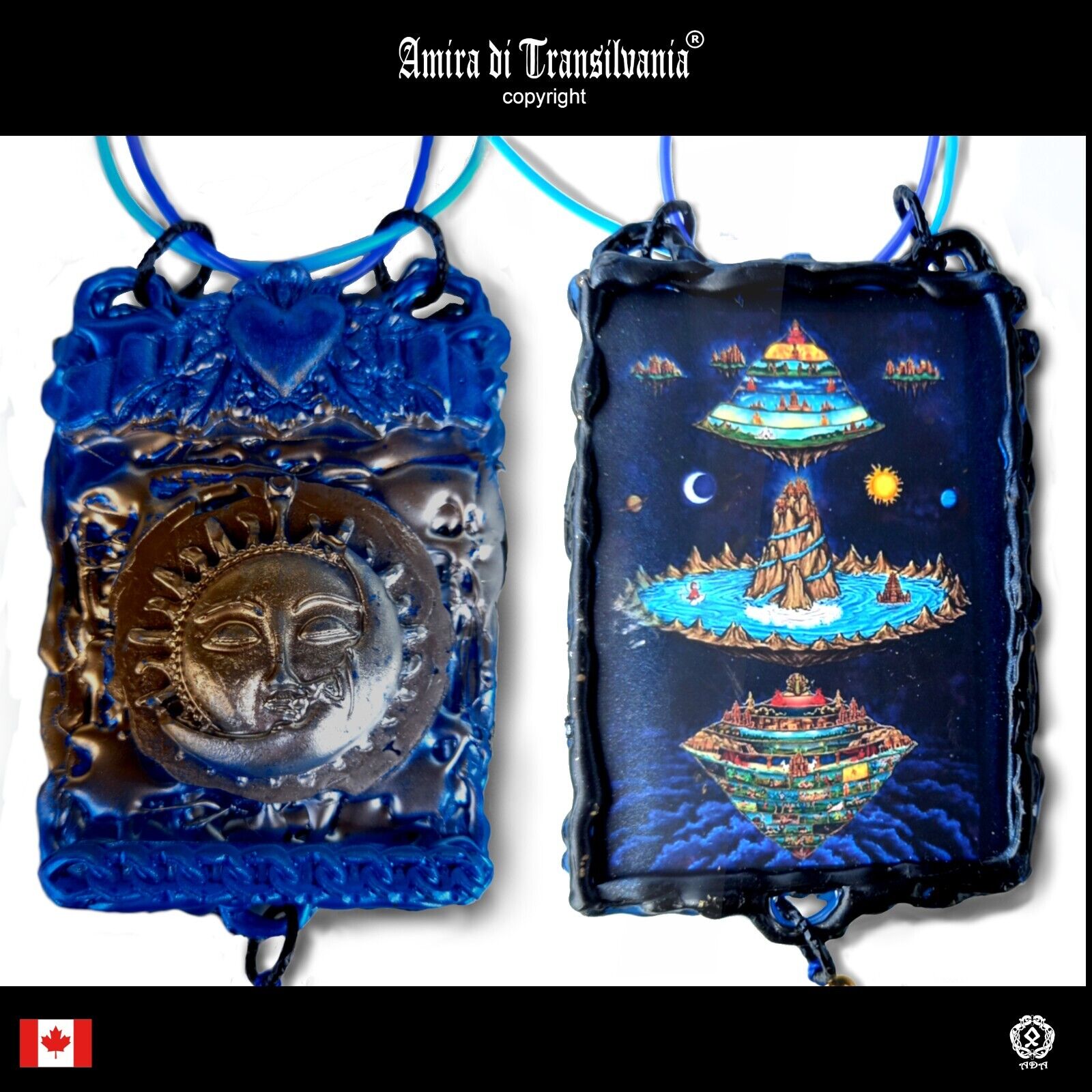 magic talisman jewelry amulet pendant necklace moon sun hinduist yoga ethnic bib
