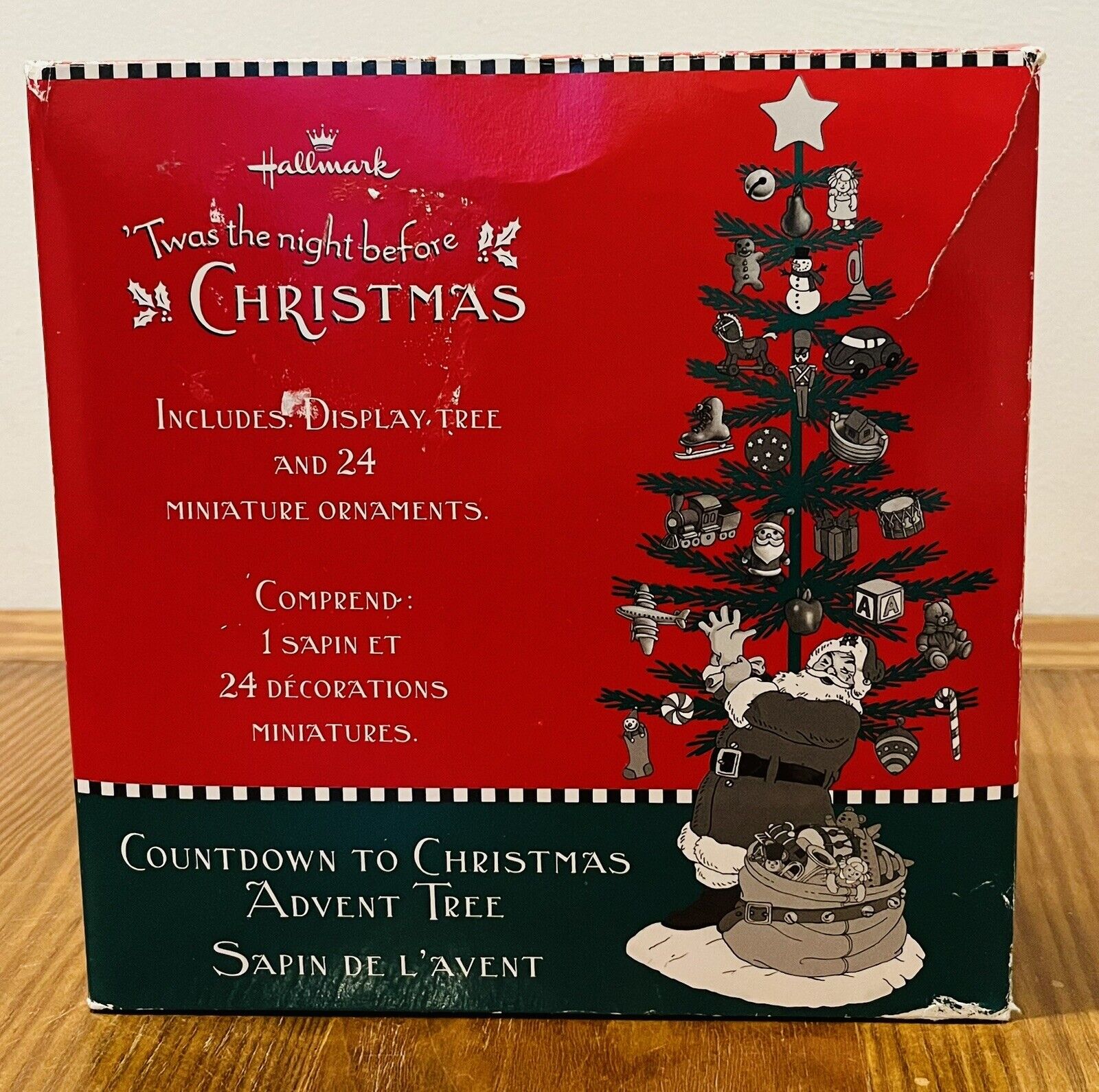 Hallmark Twas the Night Before Christmas Advent Tree With Ornaments Gift  NEW