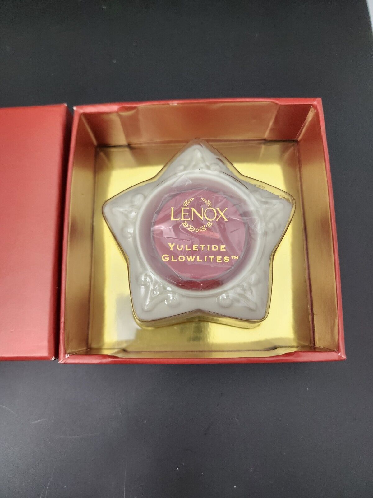 LENOX Yuletide Glow Lites Star Tea Light Candle Holder 