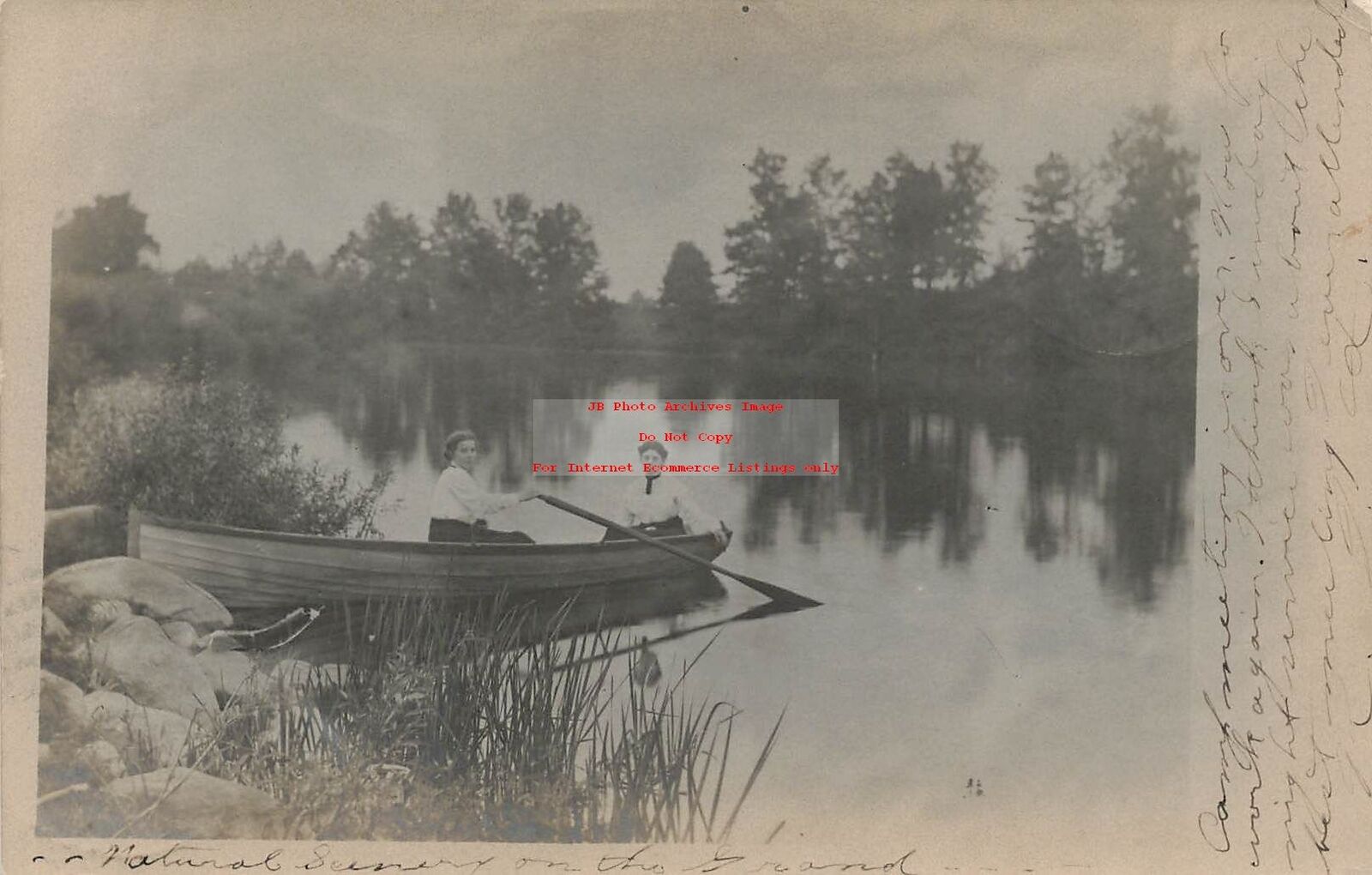 MI, Parma?, Michigan, RPPC, Women In Row Boat, 1906 PM, Photo