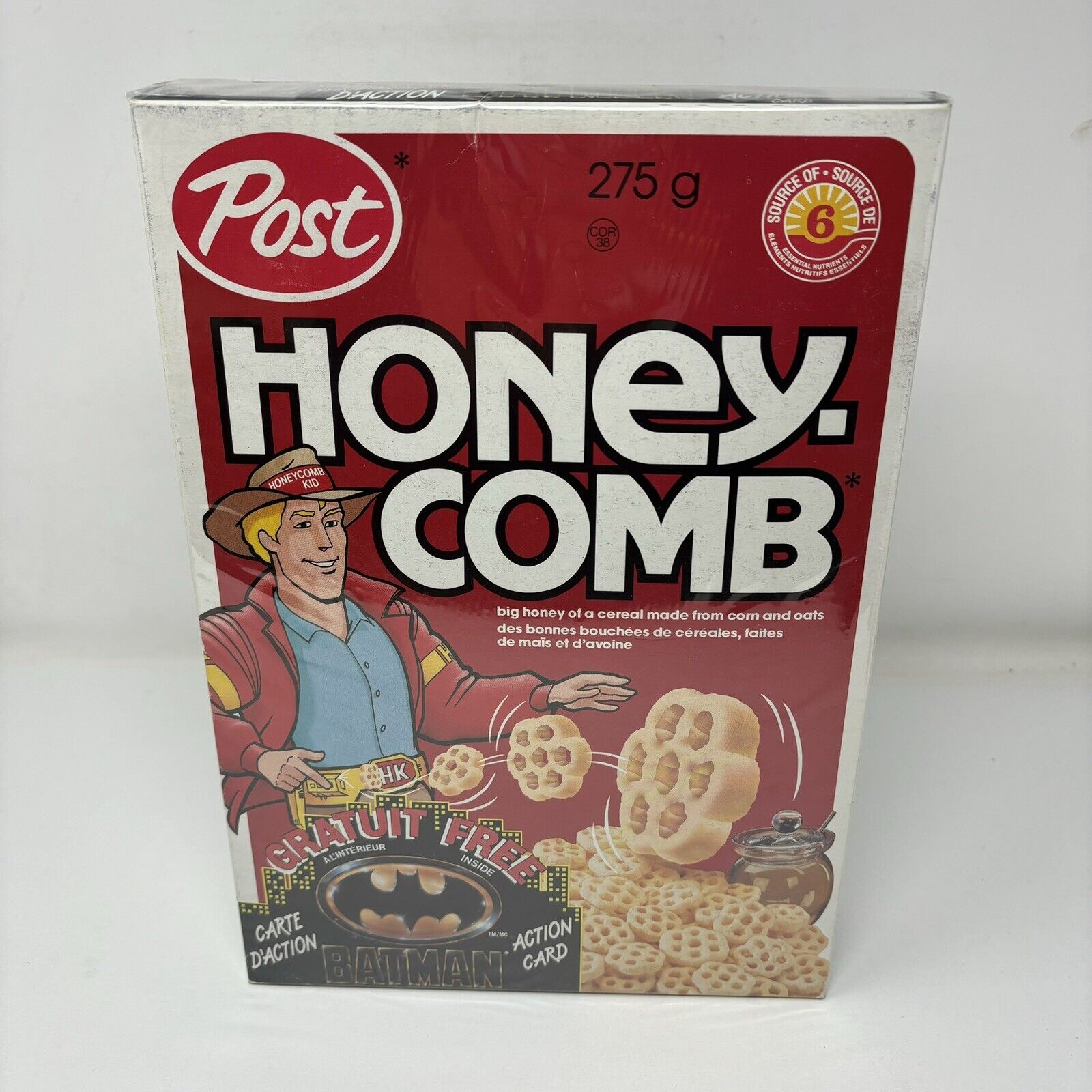 Sealed 1989 Batman Movie Honeycomb Cereal Box Action Trading Card 