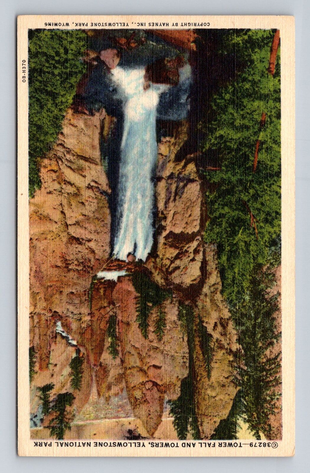 Yellowstone National Park, Tower Fall, Towers Series #38279 Vintage Postcard