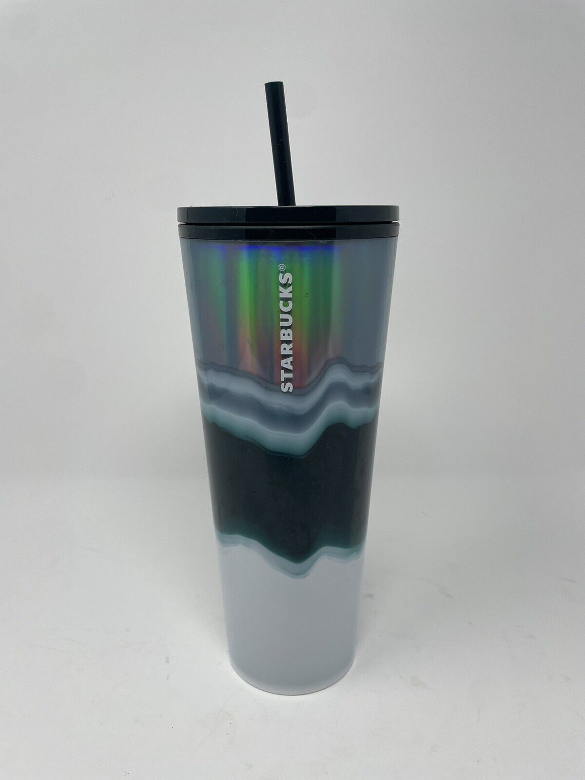 Starbucks Limited Edition 2020 Blue Green White Geode Cold Cup Tumbler 24 oz.