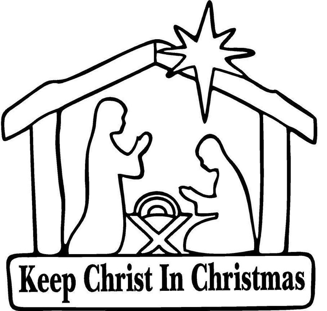 Keep Christ In Christmas Decal Sticker Car Truck SUV Auto Vinyl Jesus Gift Black