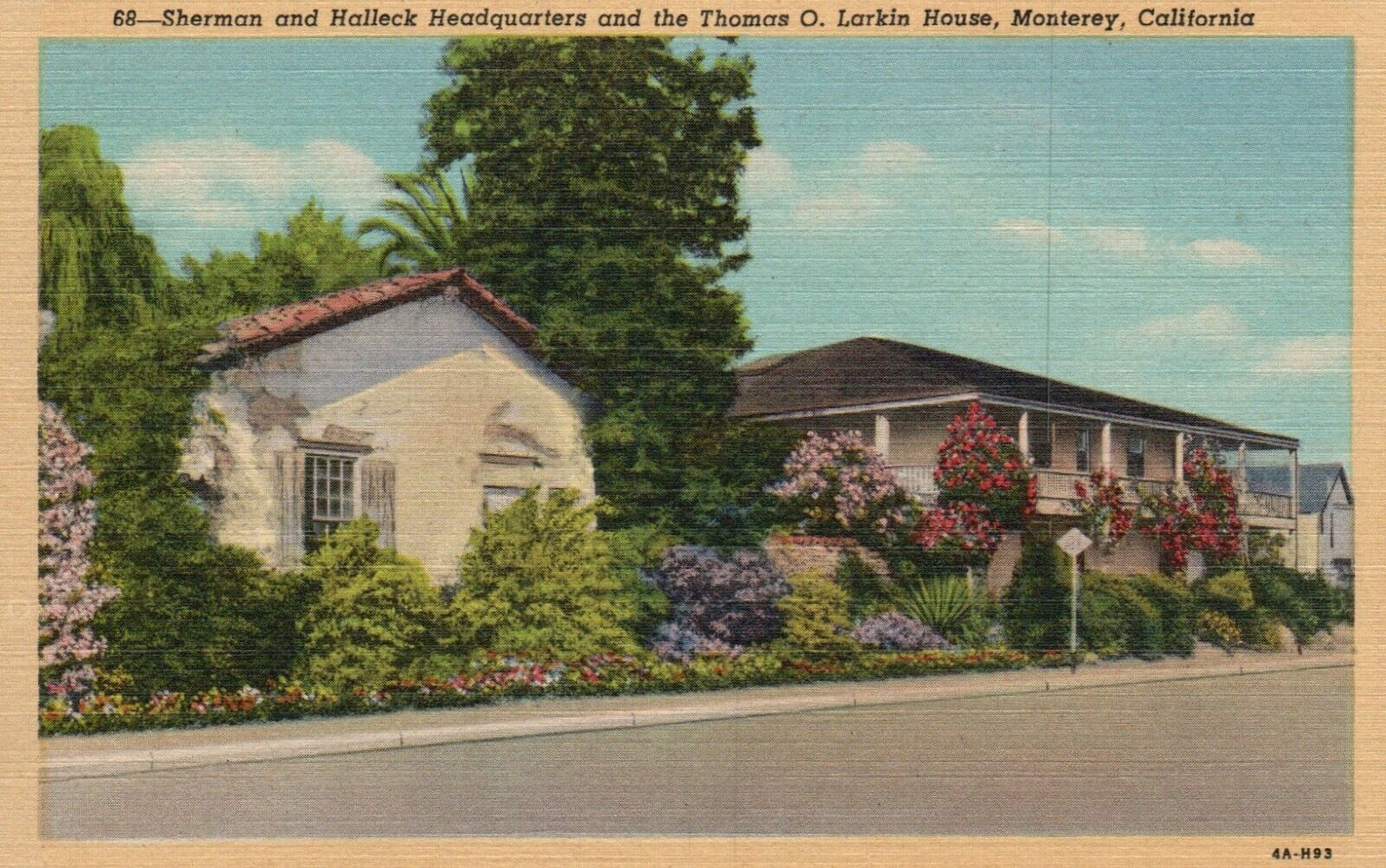Postcard CA Monterey Sherman & Halleck HQ Larkin House 1934 Vintage PC J402