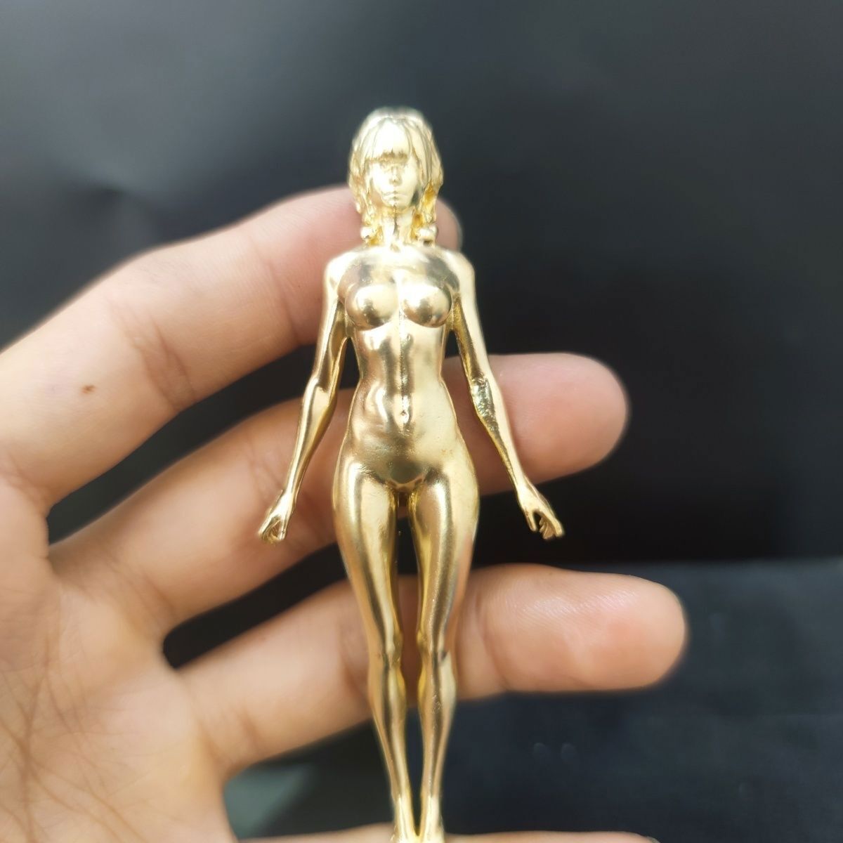 China Pure Bronze 10 Cm Beauty Girl Nude Body Art Statue