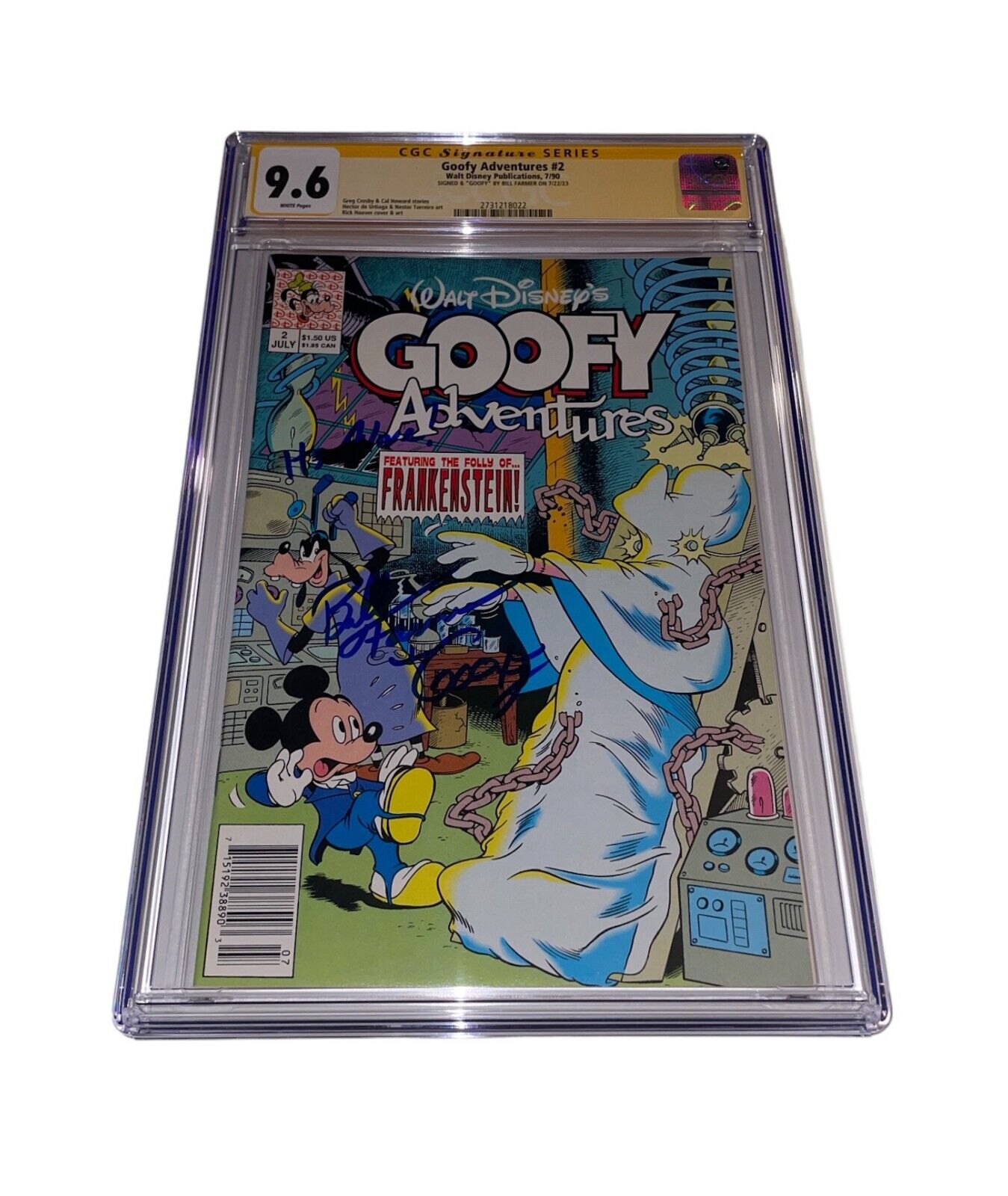 Bill Farmer CGC SS 9.6 Signed Goofy Adventures #2 Autograph Near Mint + Comic