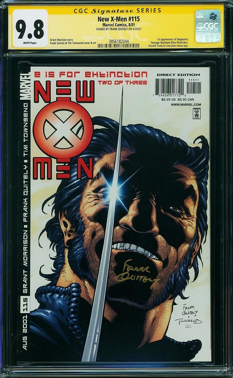 New X-Men #115 CGC NM/MT 9.8 1st Negasonic Teenage Warhead Signed Frank Quitely-