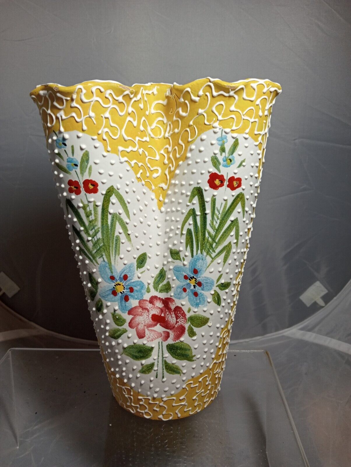 Vintage Italian Ceramic Vase Mid Century Made In Italy
