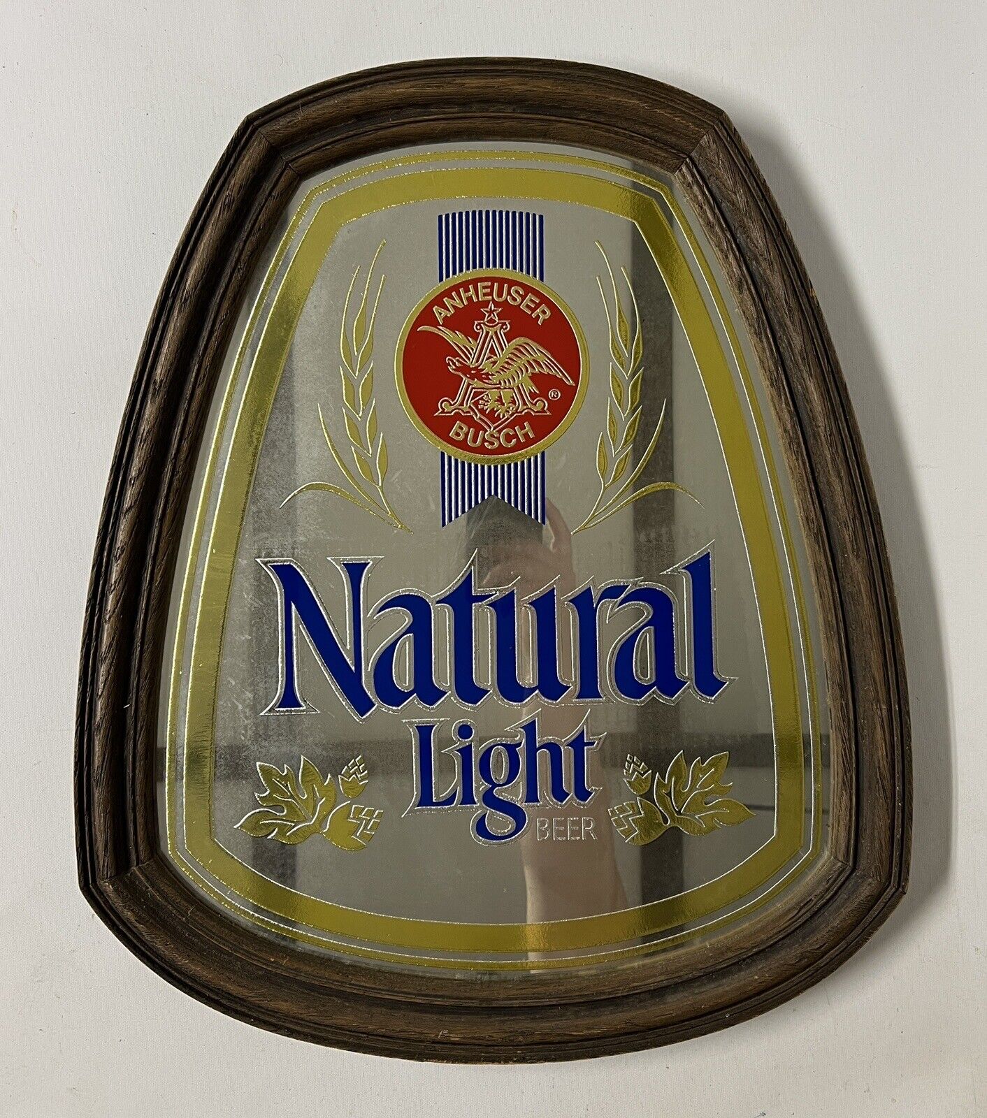 Vintage Natural Light Beer Mirror Sign Anheuser Busch Budweiser