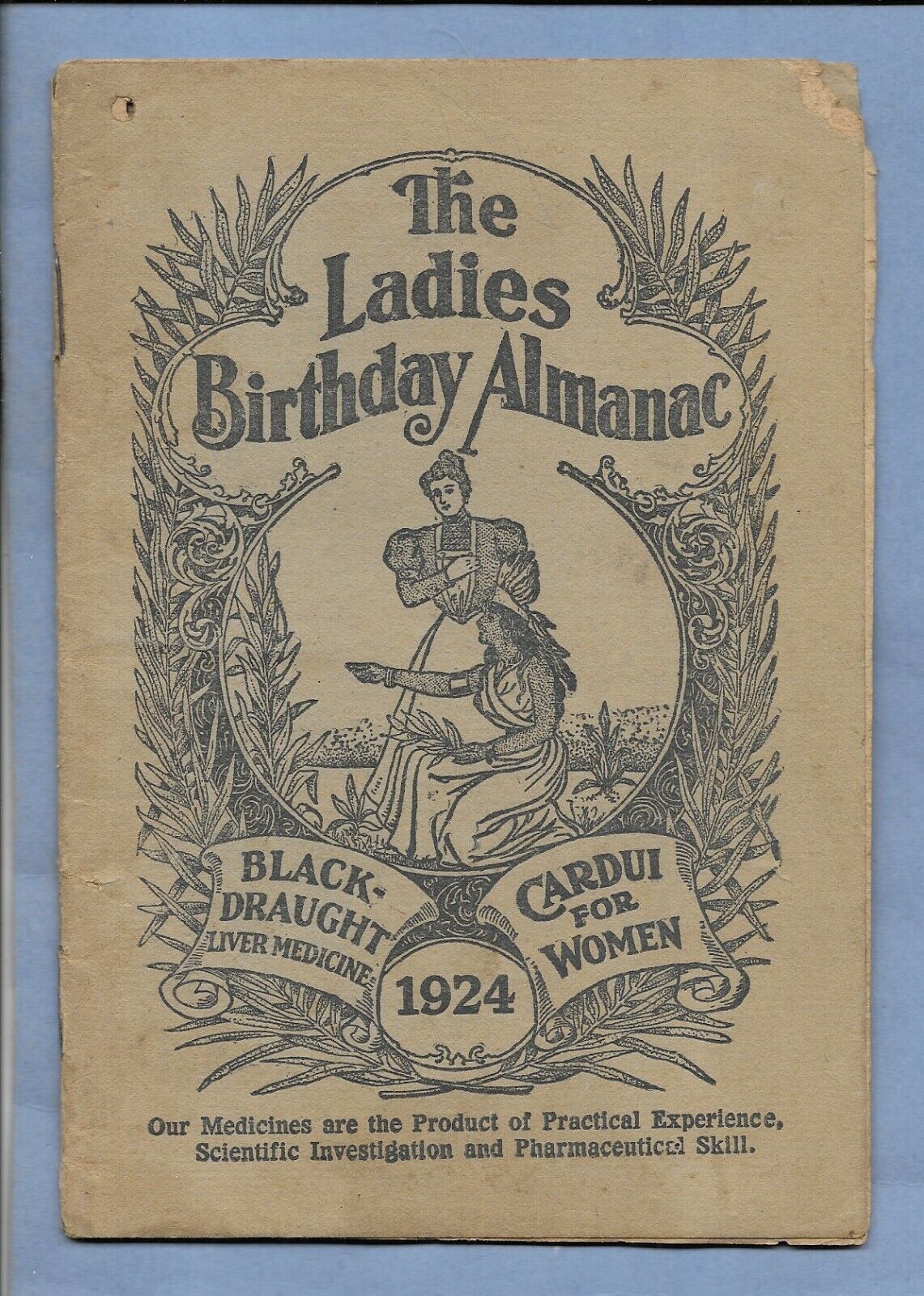 VINTAGE 1924 THE LADIES BIRTHDAY ALMANAC  BLACK DRAUGHT LIVER MEDICINE