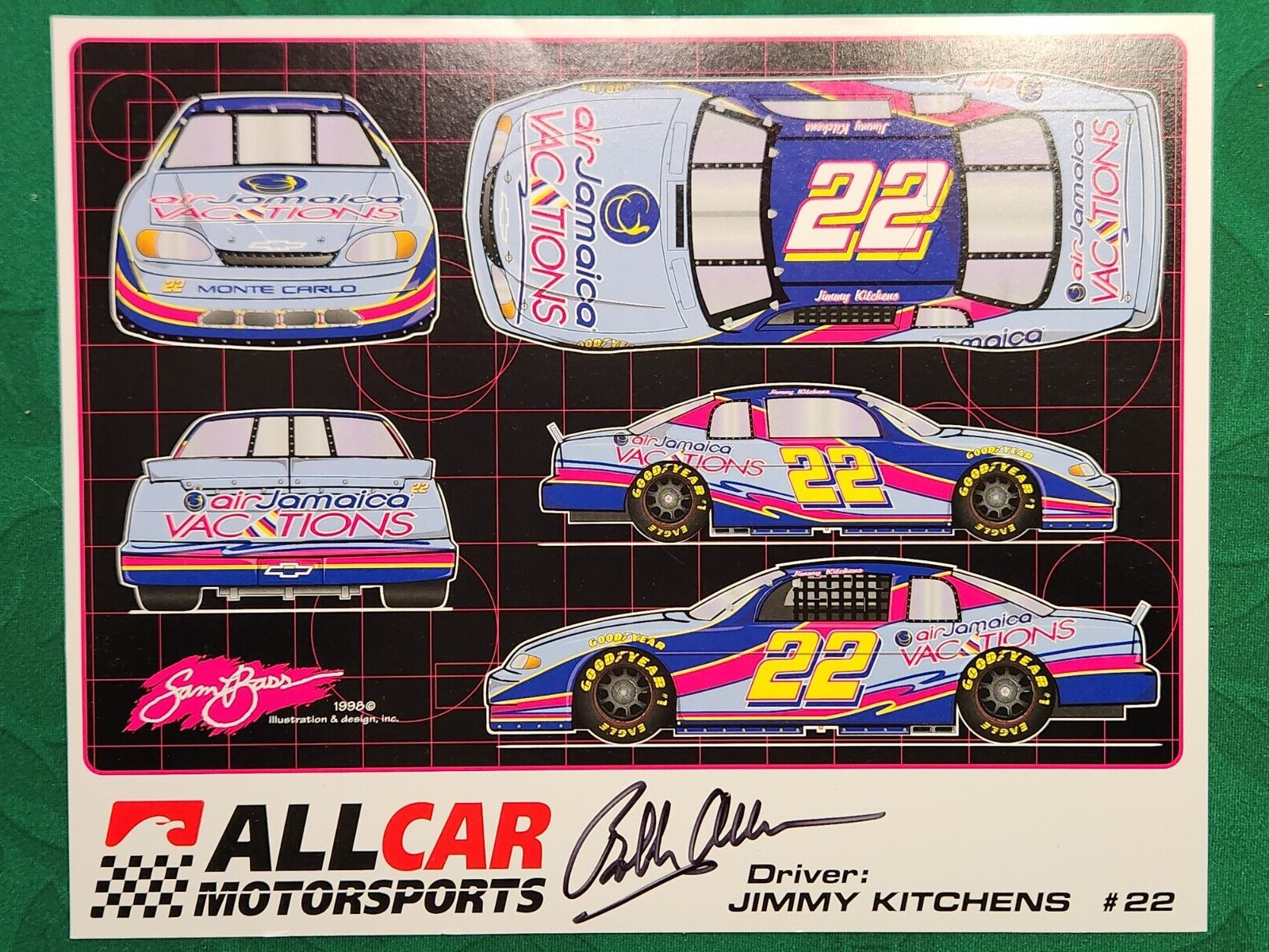 Bobby Allen ~ SIGNED NASCAR collectible on Jimmy Kitchens 8x10 ~ RARE Scarce