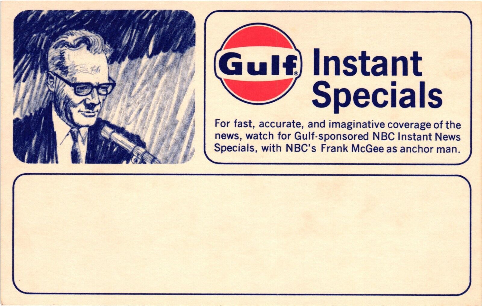 Ham Radio CB Amateur QSL QSO Postcard Gulf Oil Instant News NBC Frank McGee