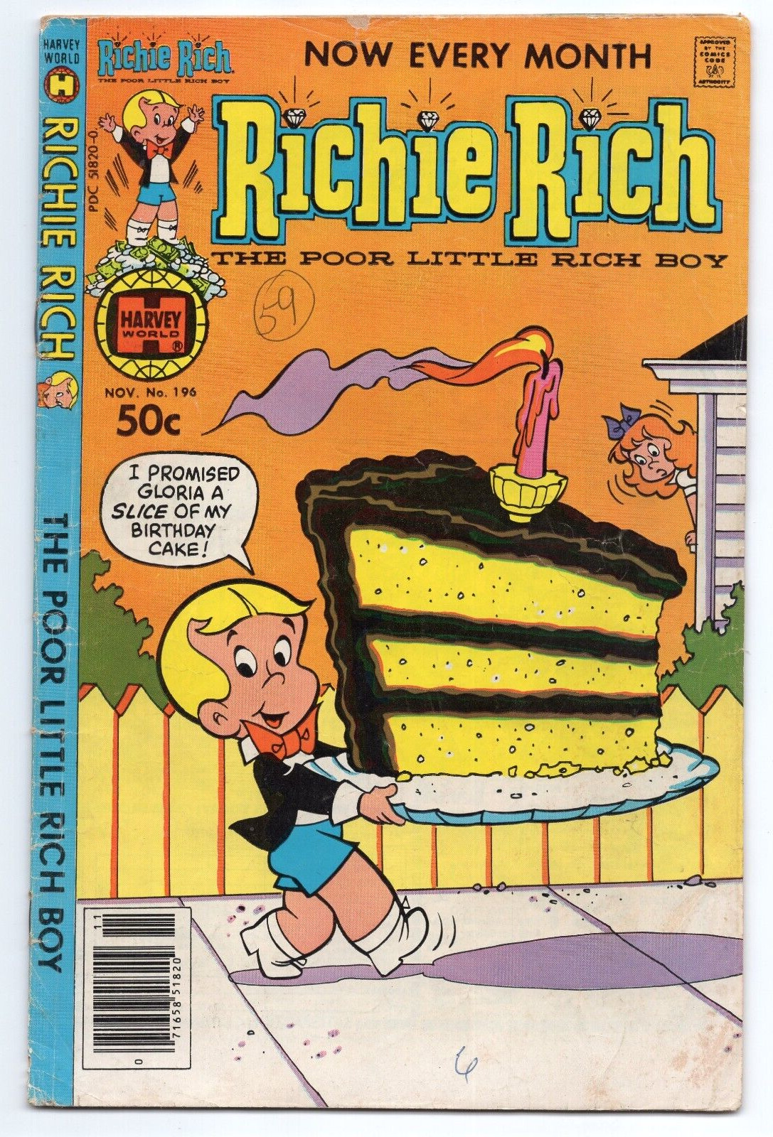 Richie Rich NOV #196 Vintage Harvey Comic Book