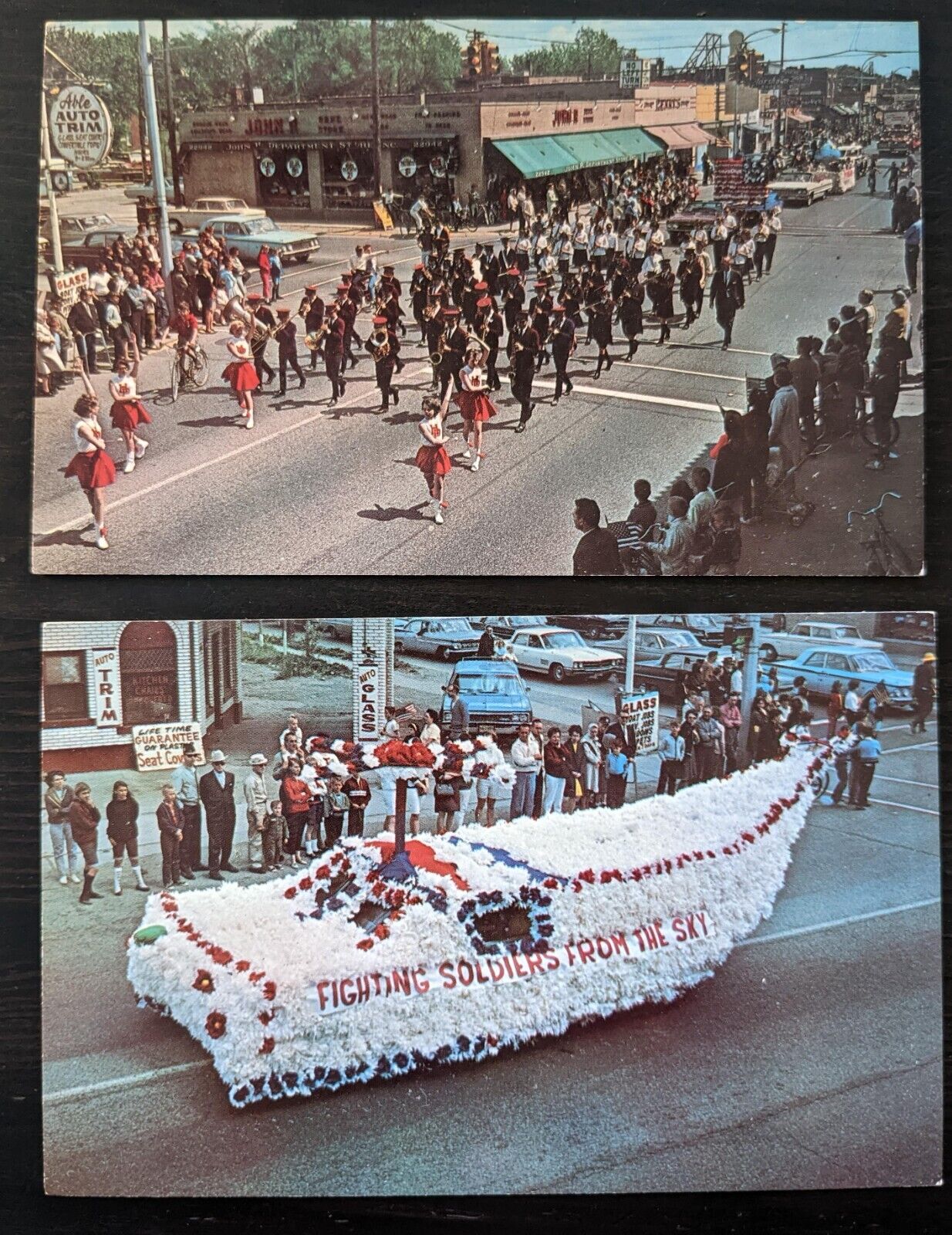 1966 Hazel Park Oakland County Michigan Memorial Day Parade Band Float Postcards