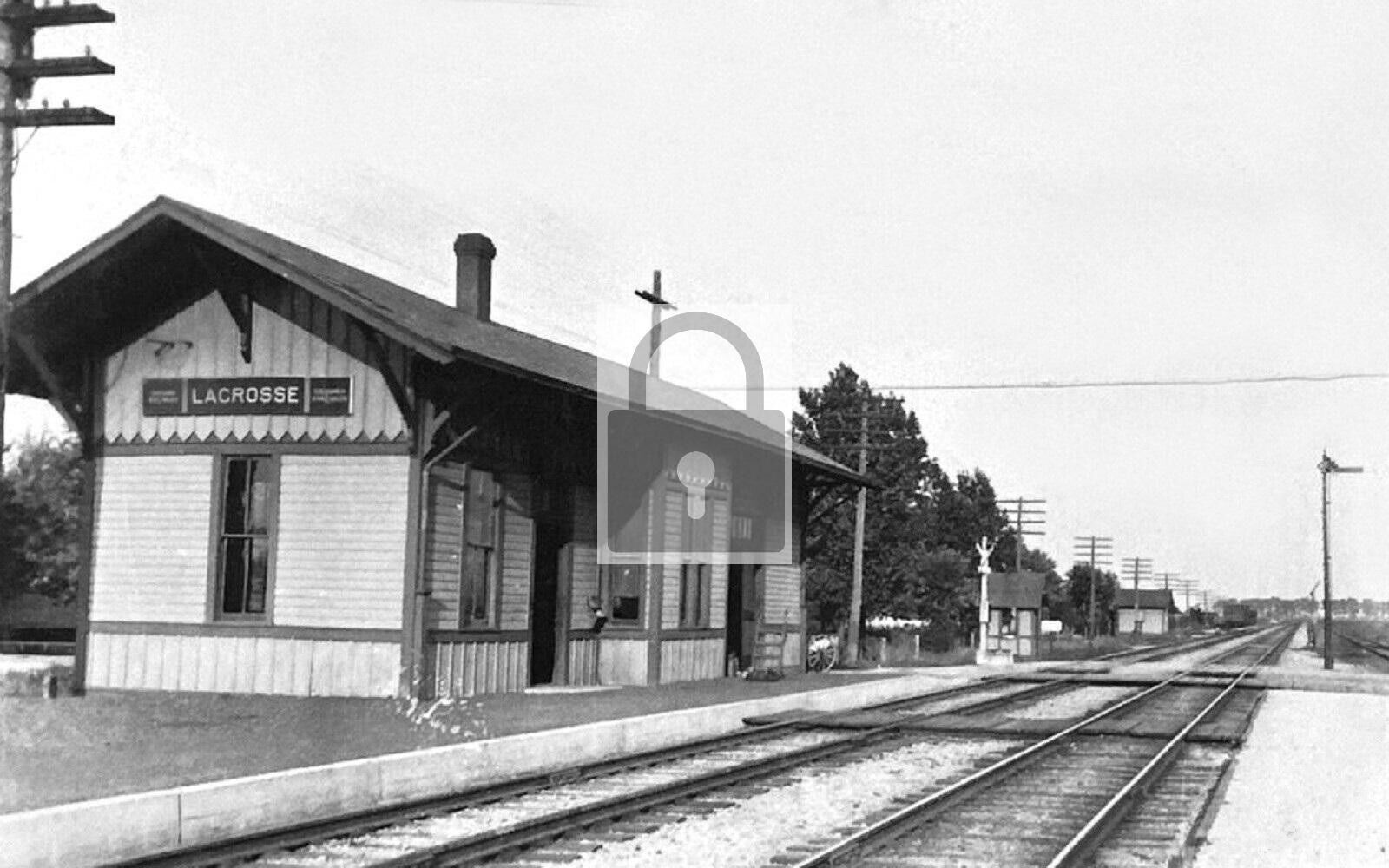 Railroad Train Station Depot La Crosse Indiana IN Reprint Postcard
