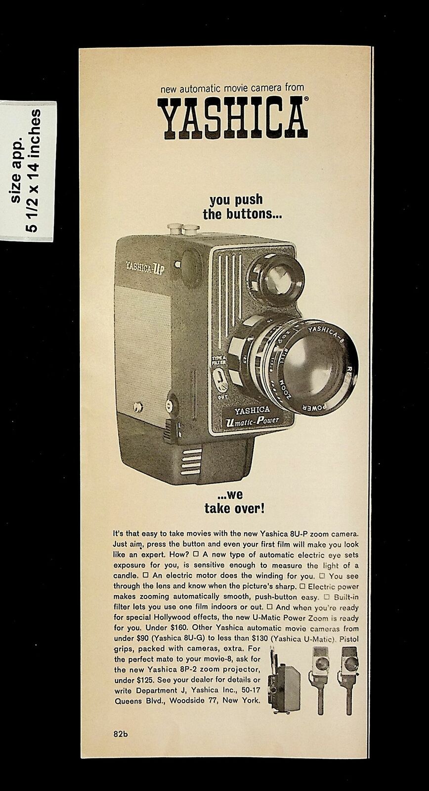 1963 Yashica Camera Push Buttons We Take Over Vintage Print Ad 016287