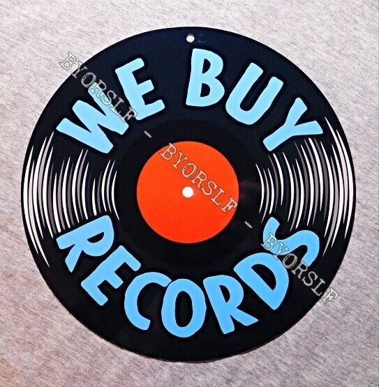 Metal Sign WE BUY RECORDS vinyl albums record store day shop music phonograph