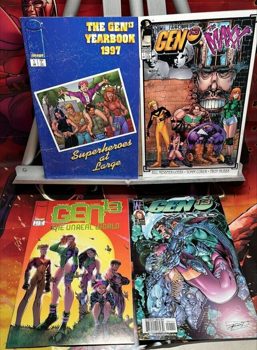 Gen 13 #1 Lot of 4: the Maxx, Wired, Yearbook 1997, and the Unreal world, 1996