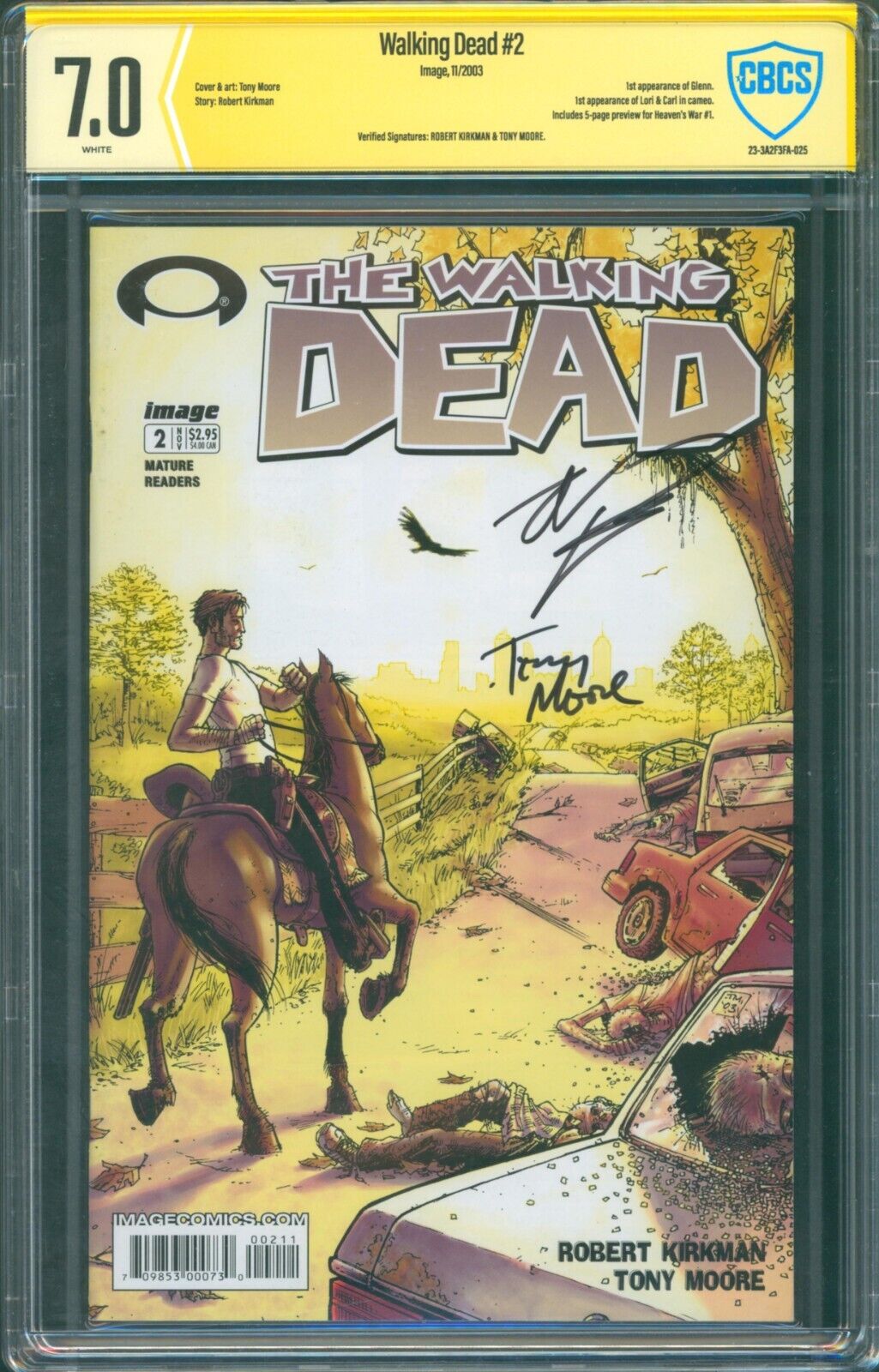The Walking Dead #2 CBCS 7.0 ⭐ 2X SIGNED KIRKMAN & MOORE ⭐ 1ST PRINT Image 2003