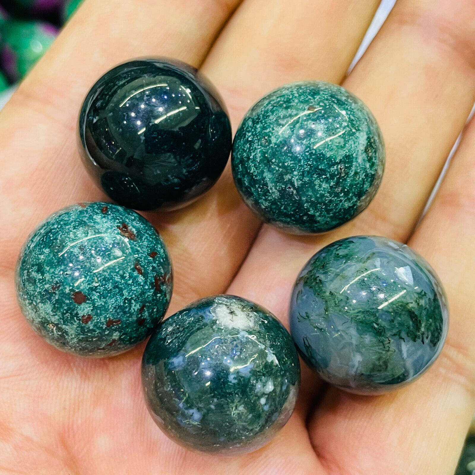 5pc top Natural agate Quartz Sphere Crystal Ball Healing 20mm