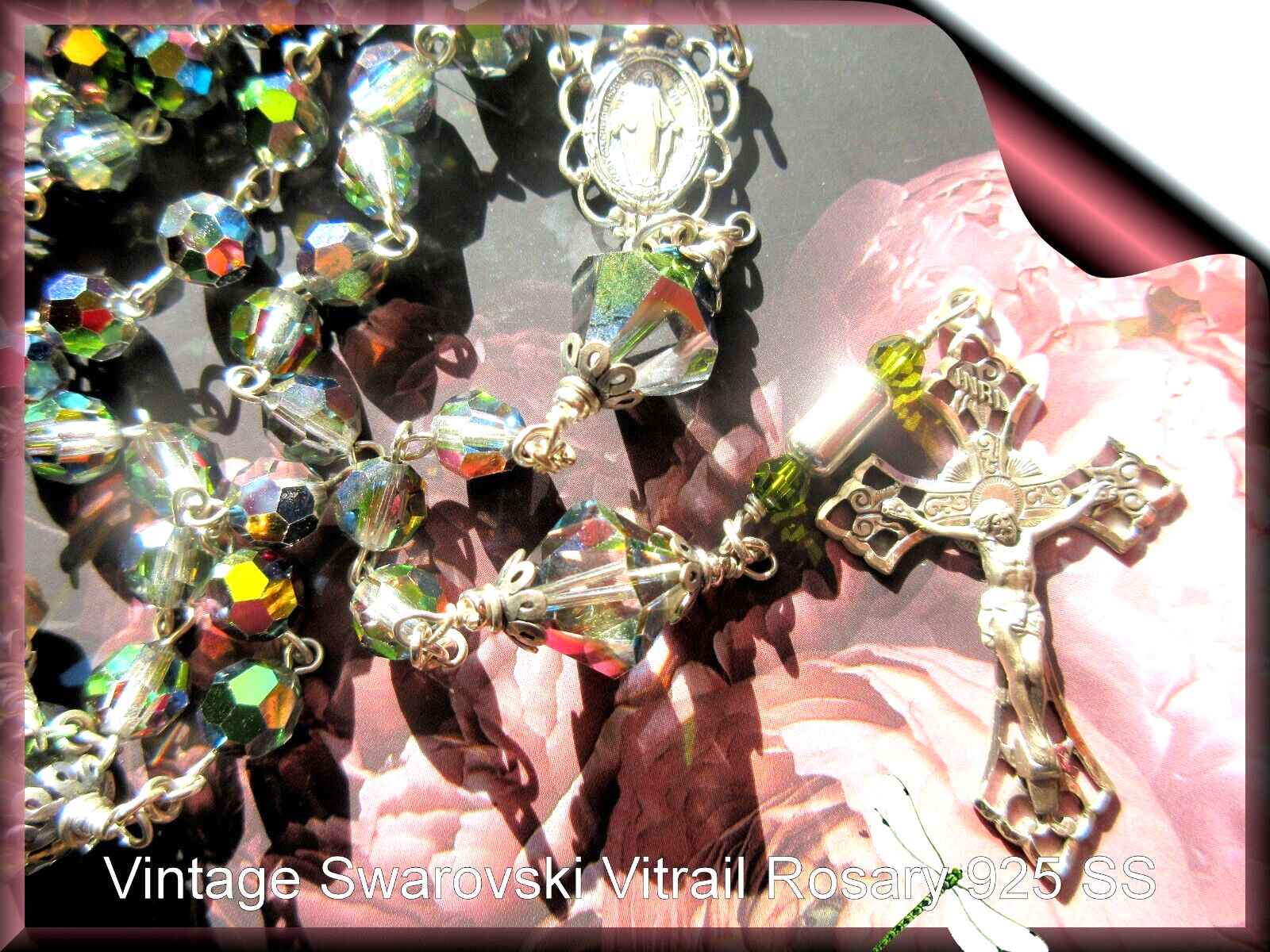 Vintage Rosary Vintage Swarovski Vintage Vitrail Beads All .925 SS Blest