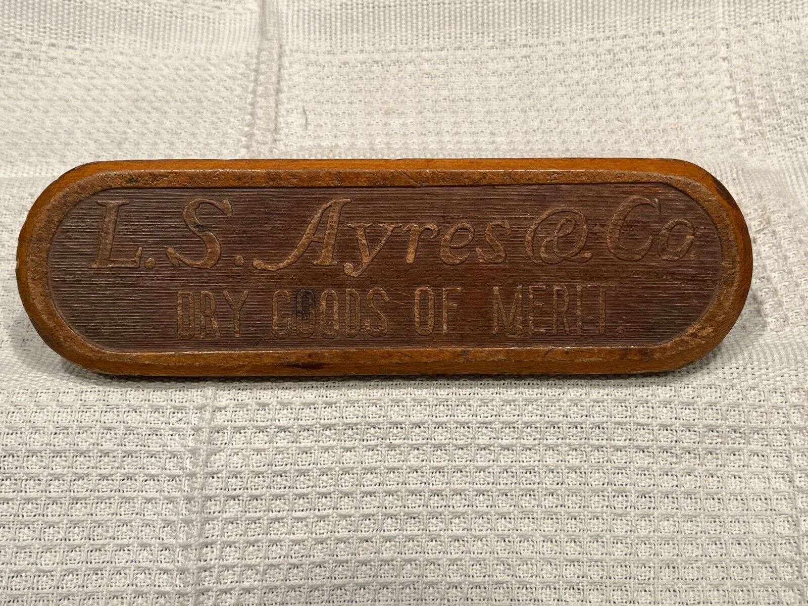 Antique L.S. Ayes & Co. Dry Goods of Merit Advertising Shoe Brush