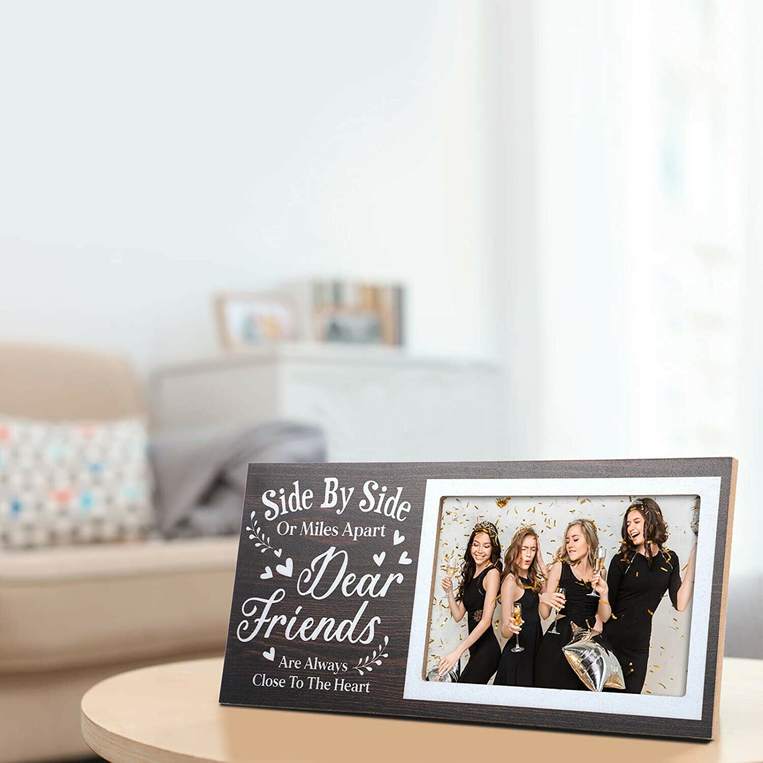 Friends Picture Frame Side By Side Miles Apart always close heart wall photo