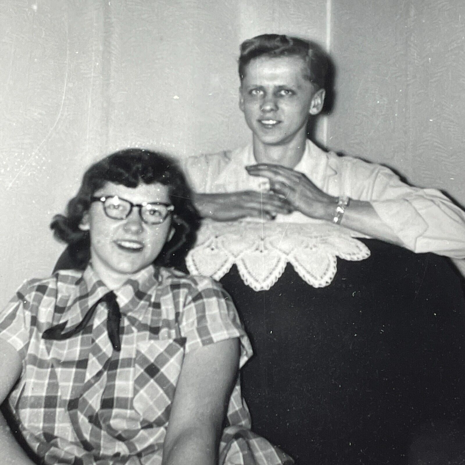 LF Photograph Young Woman With Young Man 1950's