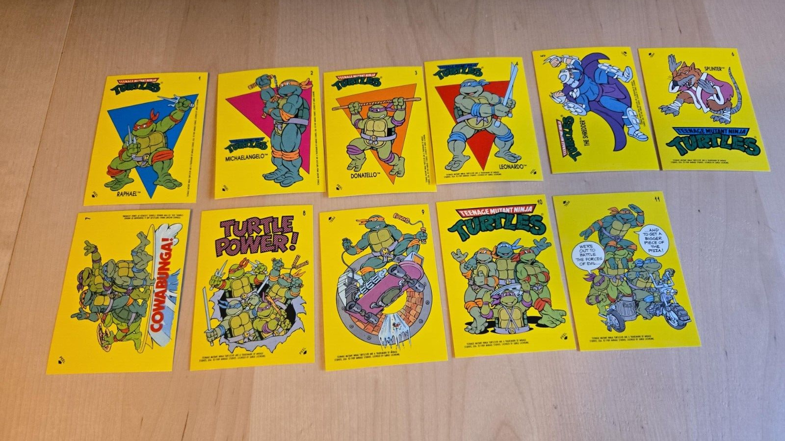 1989 Teenage Mutant Ninja Turtles Complete Sticker Set #1-11