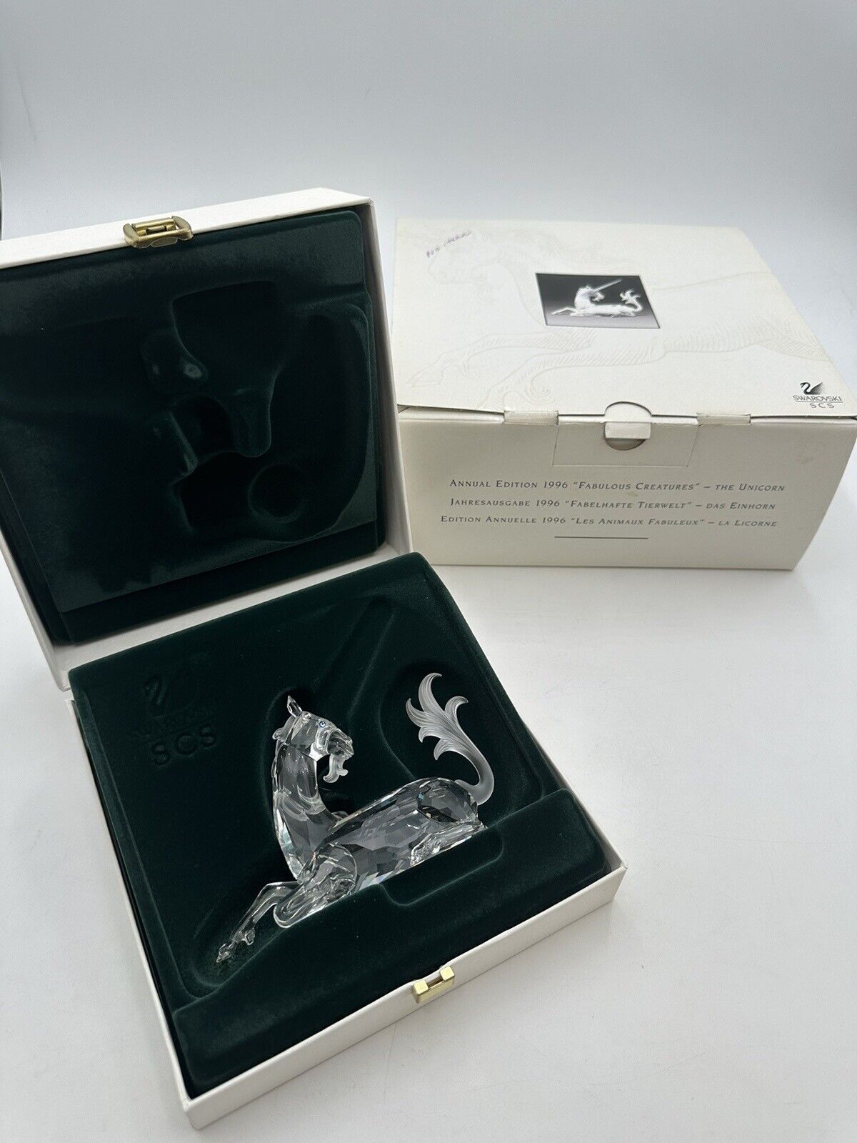 Swarovski Crystal Annual Edition 1996 Unicorn Mint In Orig. Box NO HORN